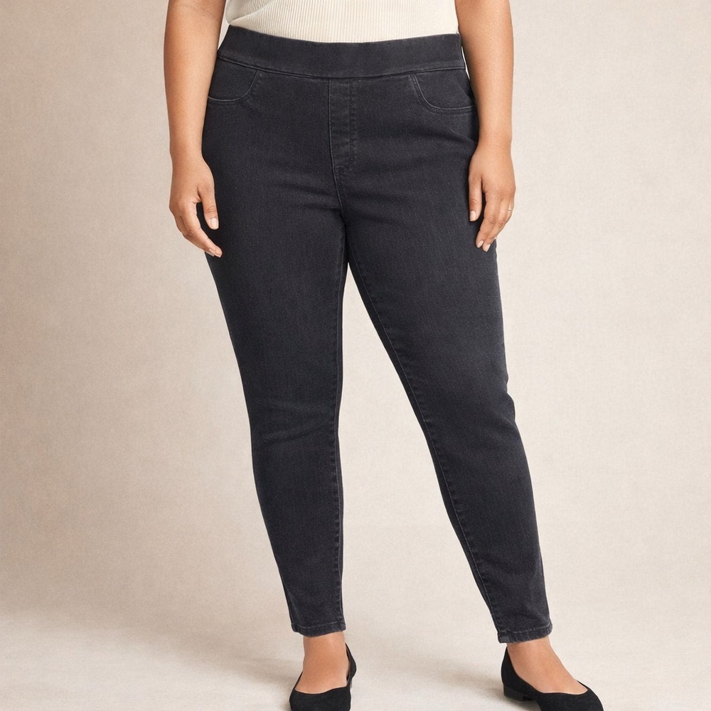 Talbots Flawless 14W Charcoal Stretch Pull on High Rise Ankle Jeggings